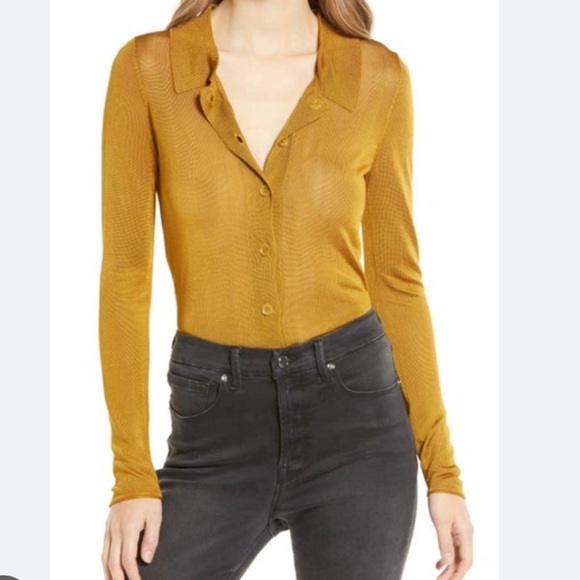 GOOD AMERICAN SHEER BUTTON FRONT POLO size 2XL - 5 - Picture 1 of 6